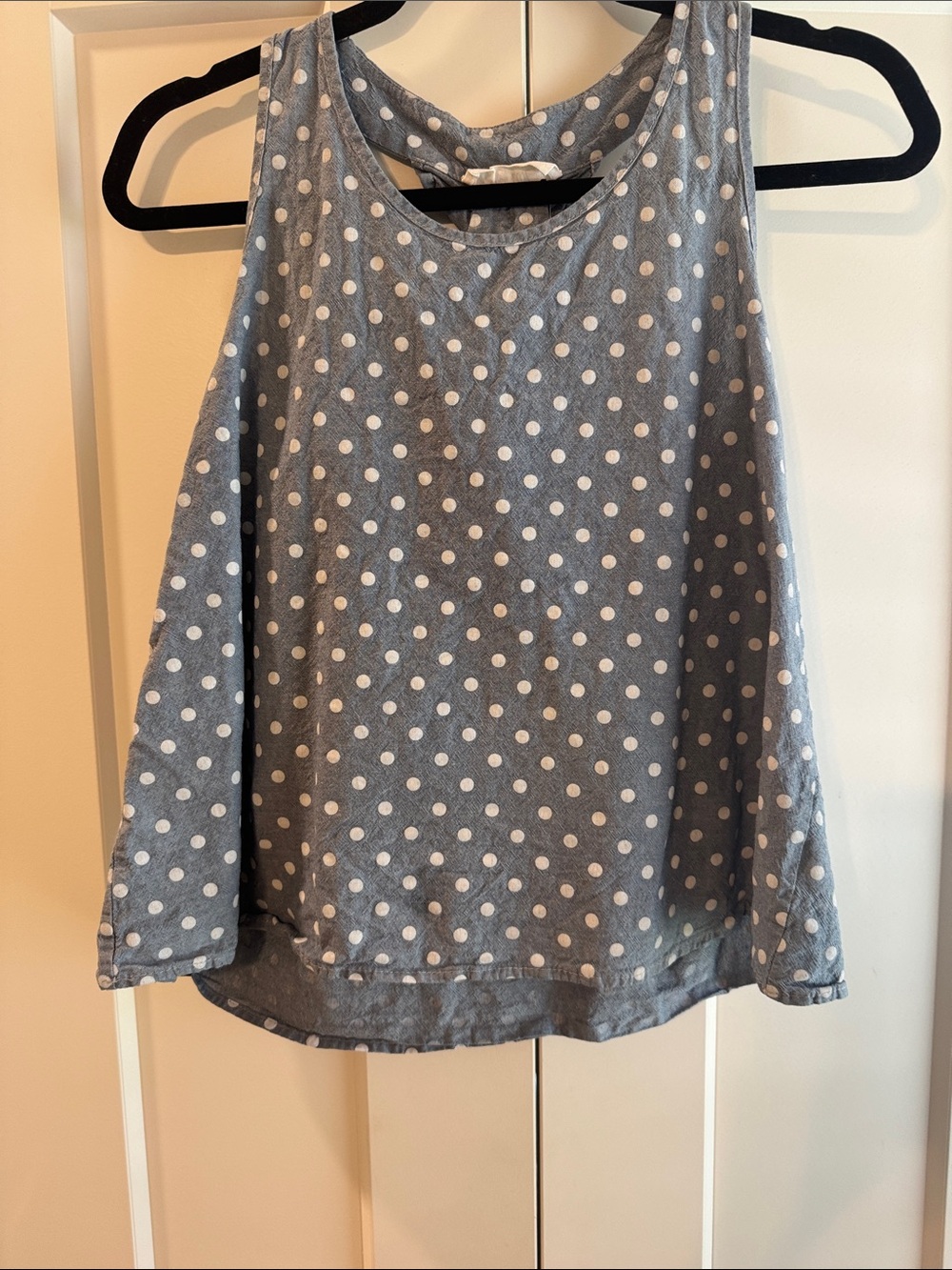 Peach Love California Denim Polka Dot Tank Top